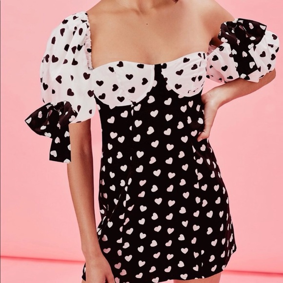 For Love And Lemons Dresses & Skirts - For Love and Lemons Mae Mini Dress in Heart Print Size Small